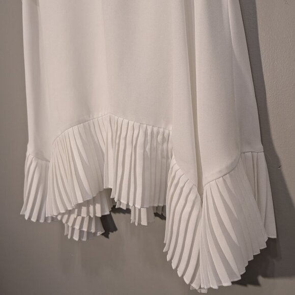 BCBG MAXAZRIA Dress Ruffled Pleated High-Low Cocktail Off White - Size 4 - Picture 6 of 10